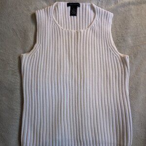 WOMENS TOP THE LIMITED Sleeveless M Medium White Tank Shirt Striped Stripes